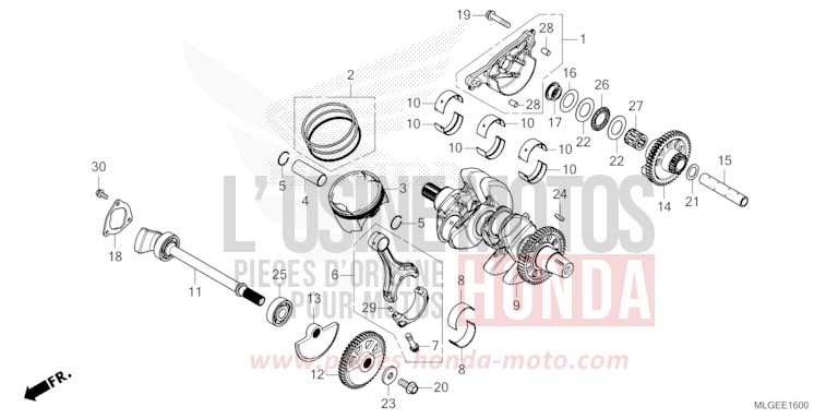 KURBELWELLE/KOLBEN von Africa Twin DCT PEARL GLARE WHITE (NHB53H) von 2023